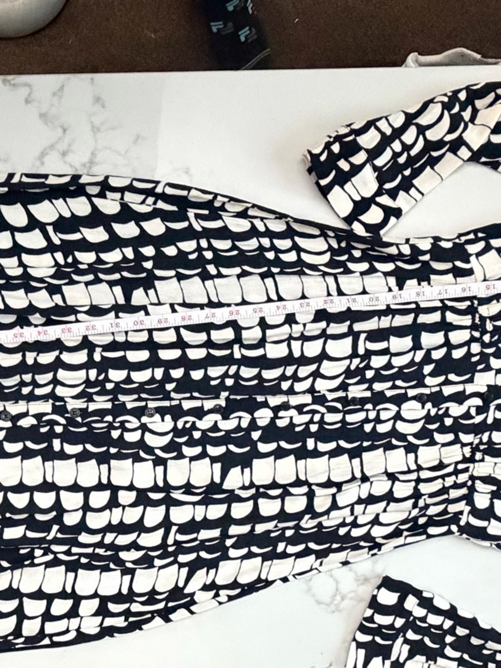 Zara Black and Cream Printed Midi Dress - Picture 12 of 13